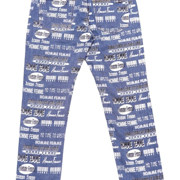 Homme + Femme Denim Pants Logo Print Jeans Size 40 NWT - Picture 2 of 10